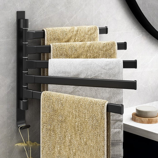 AuroraRack Sleek 5-Arm | Black Wall Towel Hanger