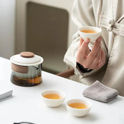 Lightweight Travel Tea Set | Teapot and Cups Organizer
