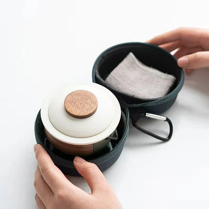Lightweight Travel Tea Set | Teapot and Cups Organizer