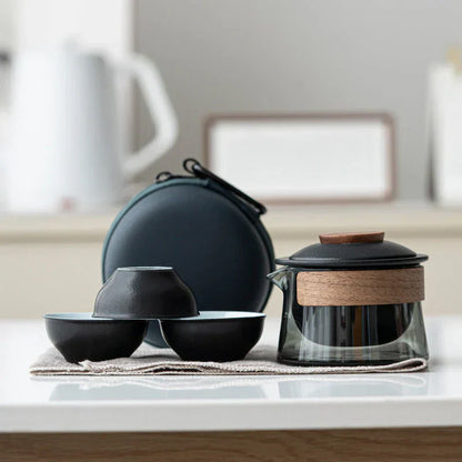 Lightweight Travel Tea Set | Teapot and Cups Organizer