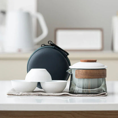 Lightweight Travel Tea Set | Teapot and Cups Organizer