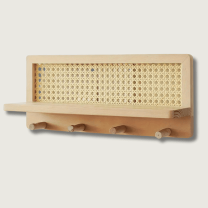 CottageWood Wall Shelf | Rustic Style with Hook Rack