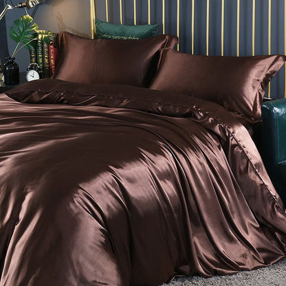 Luxury Silk Satin Bed Set | 4-Piece Duvet Cover & Pillowcase Set