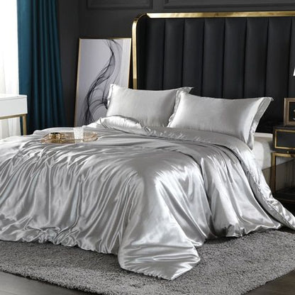Luxury Silk Satin Bed Set | 4-Piece Duvet Cover & Pillowcase Set