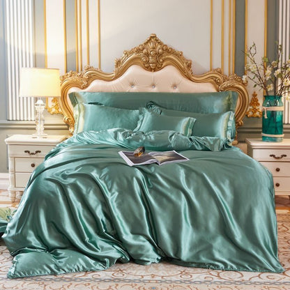 Luxury Silk Satin Bed Set | 4-Piece Duvet Cover & Pillowcase Set