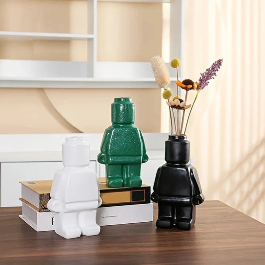BrikForm Ceramic Vase | LEGO-Inspired Modular Decor with a Playful Twist