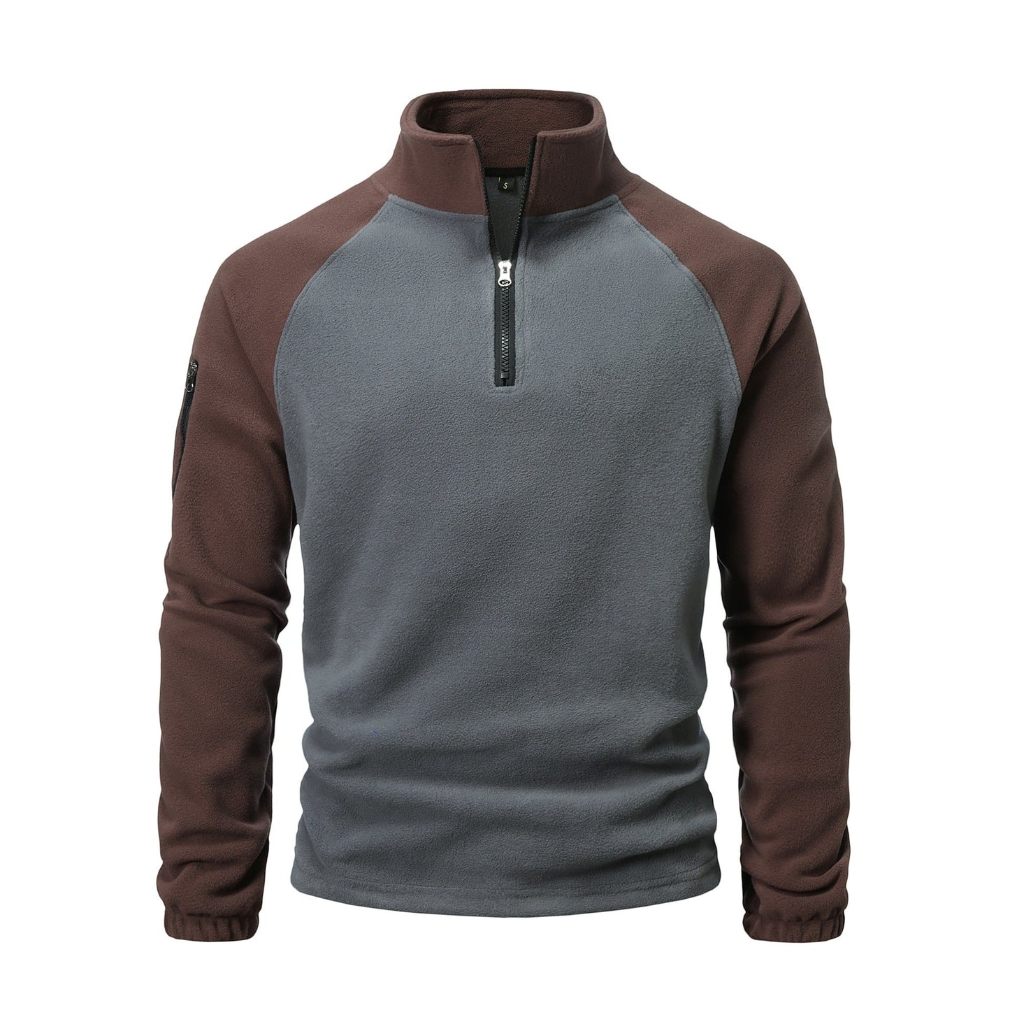 Reed | Men’s Mock Neck Fleece Half-Zip Sweater with Zipper Detail