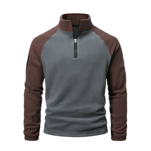 Reed | Men’s Mock Neck Fleece Half-Zip Sweater with Zipper Detail