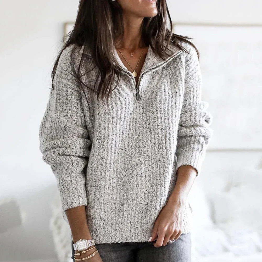Sierra | Women’s Relaxed Fit Knitted Half-Zip Sweater