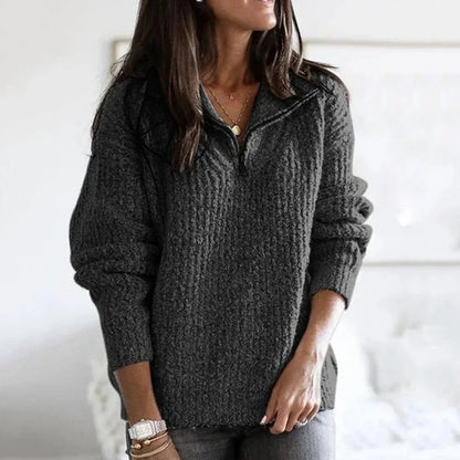 Sierra | Women’s Relaxed Fit Knitted Half-Zip Sweater