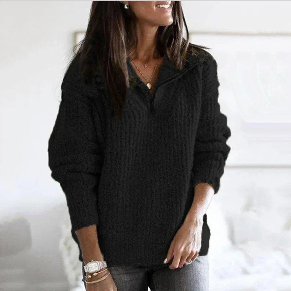 Sierra | Women’s Relaxed Fit Knitted Half-Zip Sweater