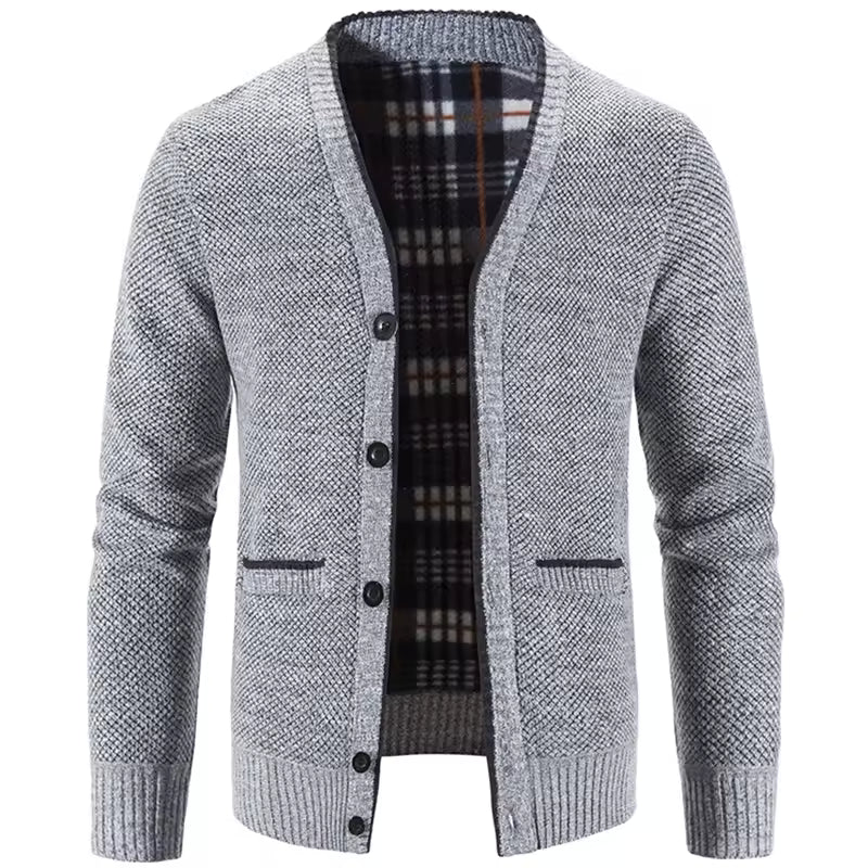 Grayson | Men’s Tailored Wool Cardigan with Fleece Lining and Buttons
