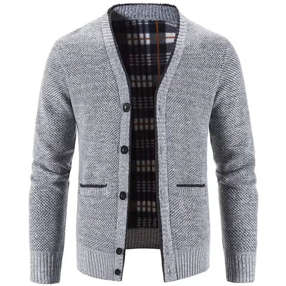 Grayson | Men’s Tailored Wool Cardigan with Fleece Lining and Buttons