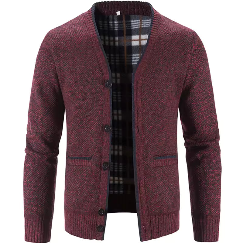 Grayson | Men’s Tailored Wool Cardigan with Fleece Lining and Buttons