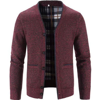 Grayson | Men’s Tailored Wool Cardigan with Fleece Lining and Buttons