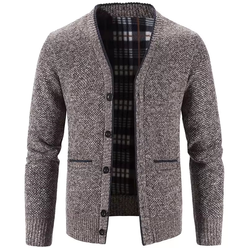 Grayson | Men’s Tailored Wool Cardigan with Fleece Lining and Buttons
