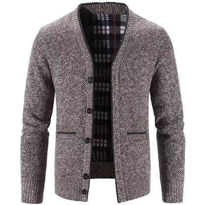 Grayson | Men’s Tailored Wool Cardigan with Fleece Lining and Buttons