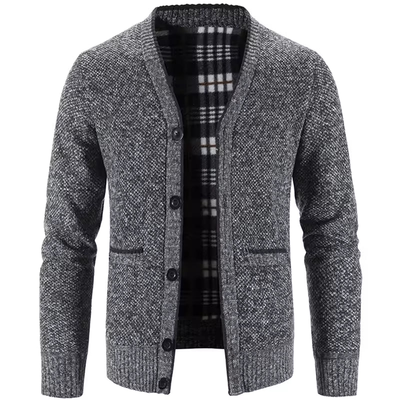 Grayson | Men’s Tailored Wool Cardigan with Fleece Lining and Buttons