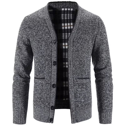 Grayson | Men’s Tailored Wool Cardigan with Fleece Lining and Buttons
