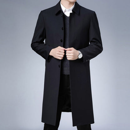 Samuel | Men’s Long Formal Tailored Coat with Button Front
