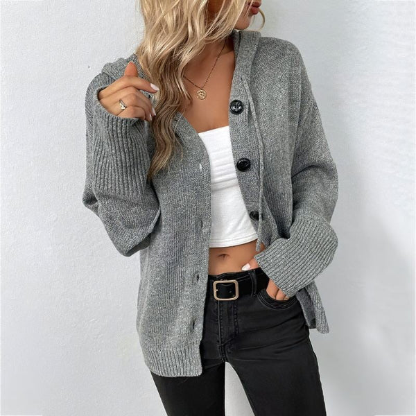 Lili | Women’s Relaxed Fit Wool Blend Cardigan with Hood