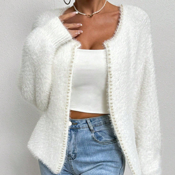 Bianca | Women’s Soft Knit Cardigan with Pearls
