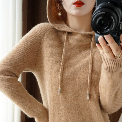 Jiji | Women’s Wool Blend Hoodie with Ribbed Hem