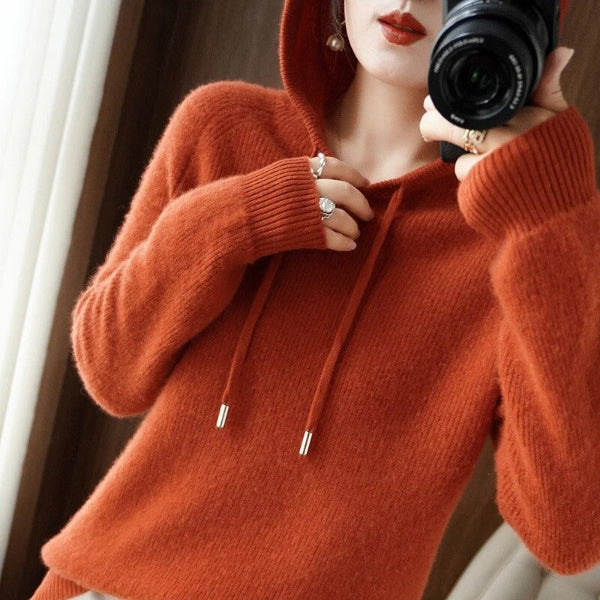 Jiji | Women’s Wool Blend Hoodie with Ribbed Hem