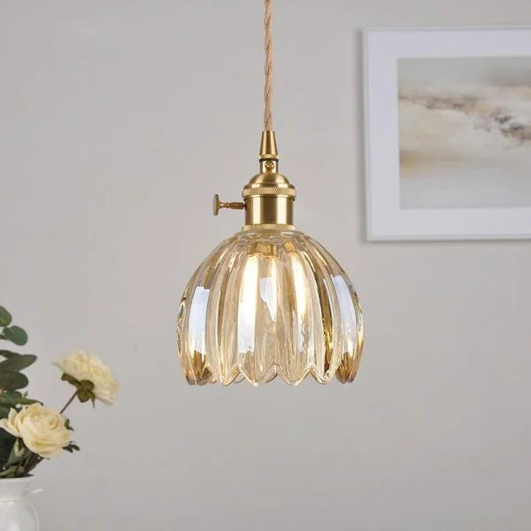 Floral Japanese Look | HikariBloom Glass Pendant Lamp