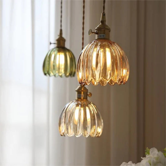 Floral Japanese Look | HikariBloom Glass Pendant Lamp