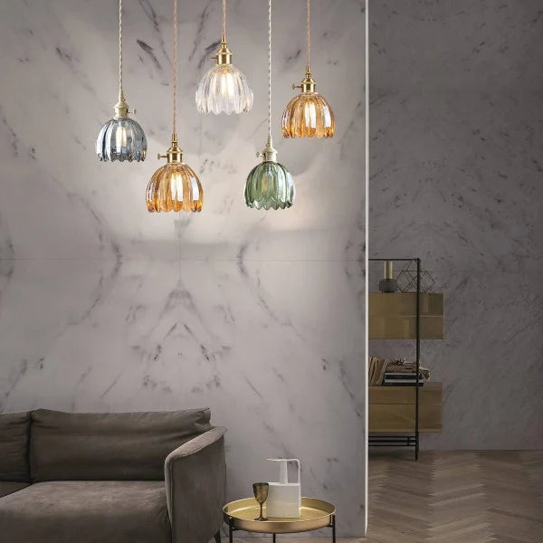 Floral Japanese Look | HikariBloom Glass Pendant Lamp