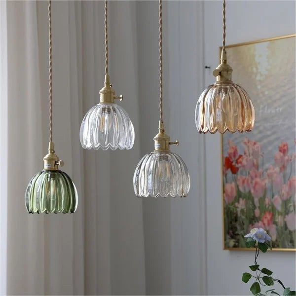 Floral Japanese Look | HikariBloom Glass Pendant Lamp