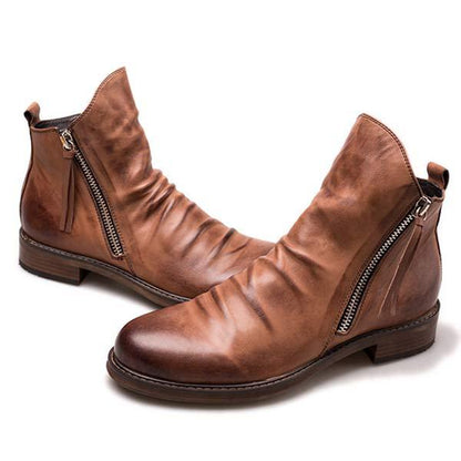 Milo | Men’s Casual Ankle Boots with Tassel and Zipper