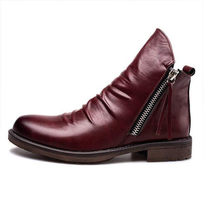 Milo | Men’s Casual Ankle Boots with Tassel and Zipper