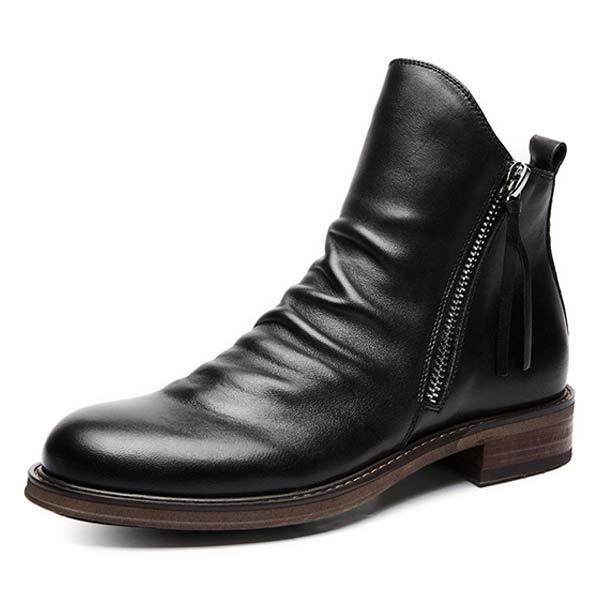 Milo | Men’s Casual Ankle Boots with Tassel and Zipper