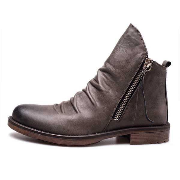 Milo | Men’s Casual Ankle Boots with Tassel and Zipper