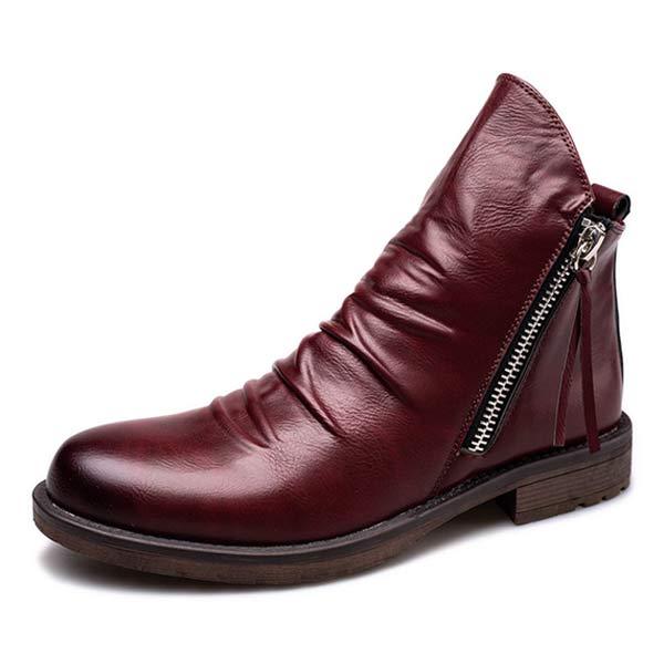 Milo | Men’s Casual Ankle Boots with Tassel and Zipper