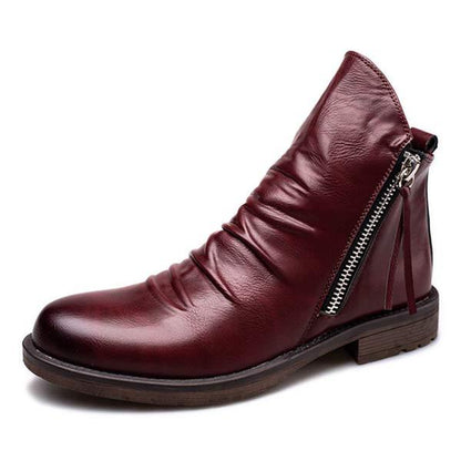 Milo | Men’s Casual Ankle Boots with Tassel and Zipper