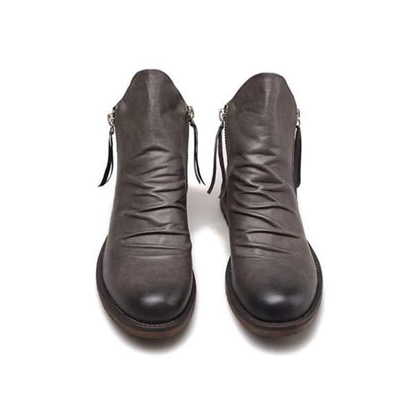 Milo | Men’s Casual Ankle Boots with Tassel and Zipper