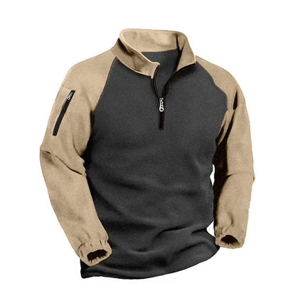 Reed | Men’s Mock Neck Fleece Half-Zip Sweater with Zipper Detail