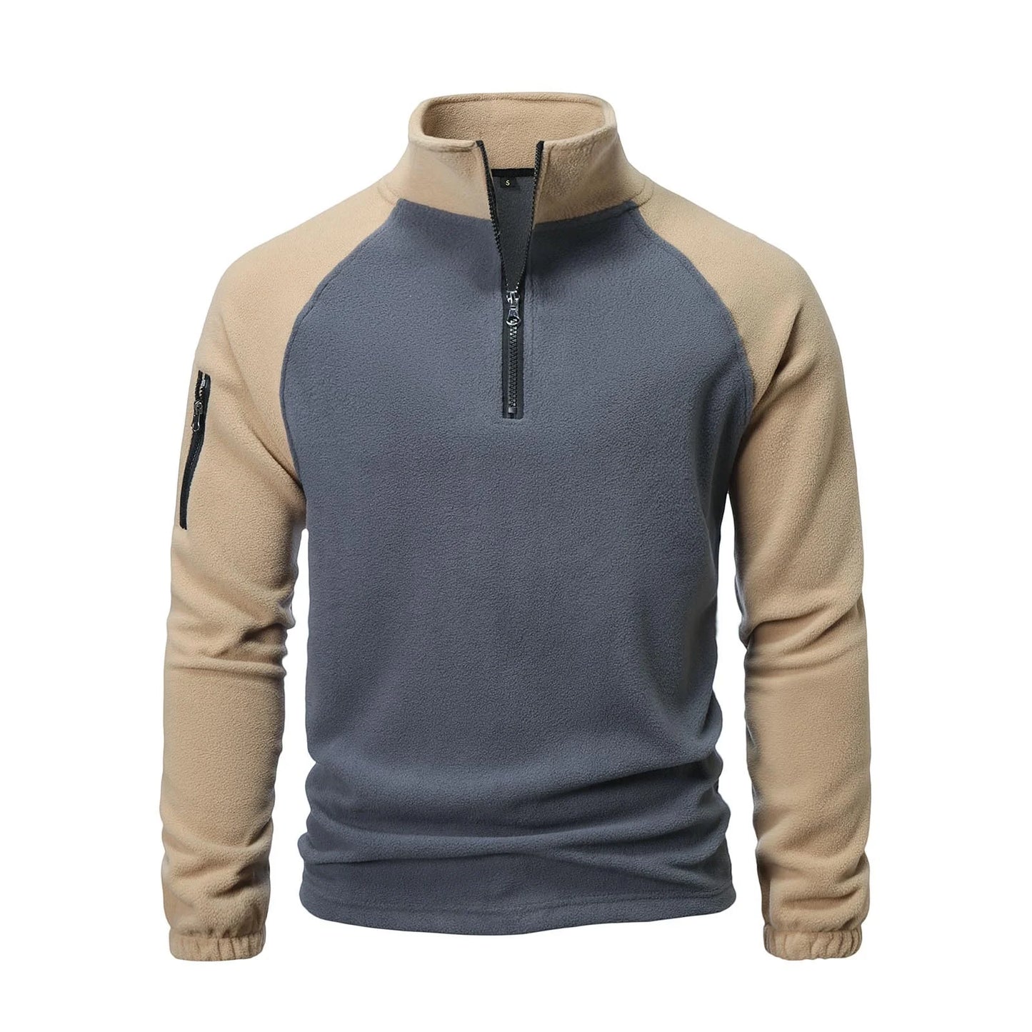 Reed | Men’s Mock Neck Fleece Half-Zip Sweater with Zipper Detail