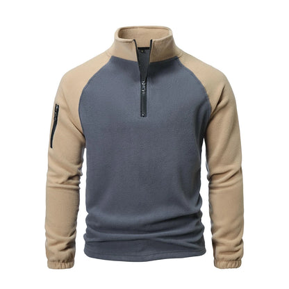 Reed | Men’s Mock Neck Fleece Half-Zip Sweater with Zipper Detail