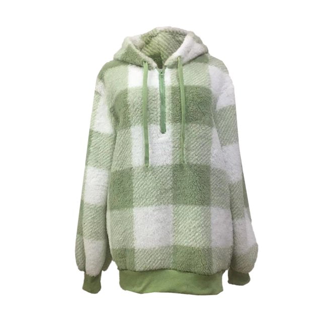 Lorelai | Women’s Cozy Knit Plaid Pullover Hoodie