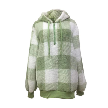 Lorelai | Women’s Cozy Knit Plaid Pullover Hoodie