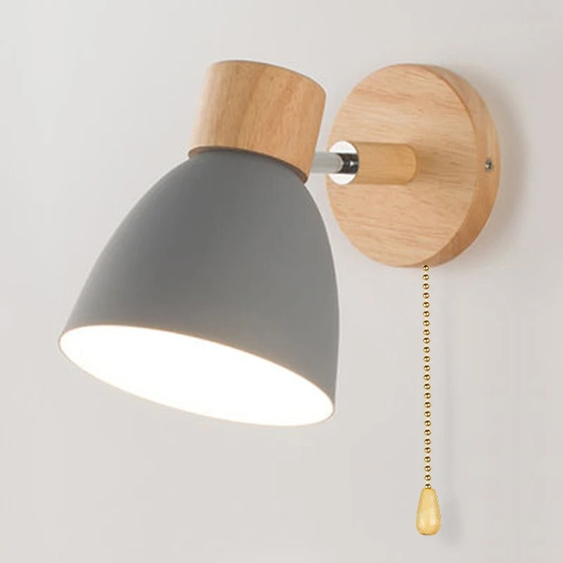Wooden Hanging Pull Switch | ZenithWood Nordic Wall Lamp