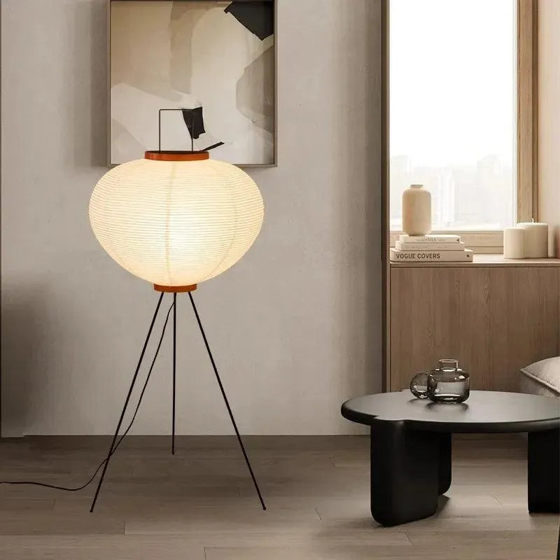 Rice Paper Tripod Design | ZenAura Japandi Floor Lamp