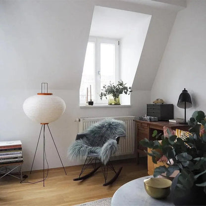 Rice Paper Tripod Design | ZenAura Japandi Floor Lamp