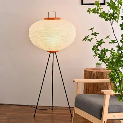 Rice Paper Tripod Design | ZenAura Japandi Floor Lamp