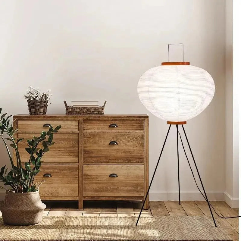 Rice Paper Tripod Design | ZenAura Japandi Floor Lamp