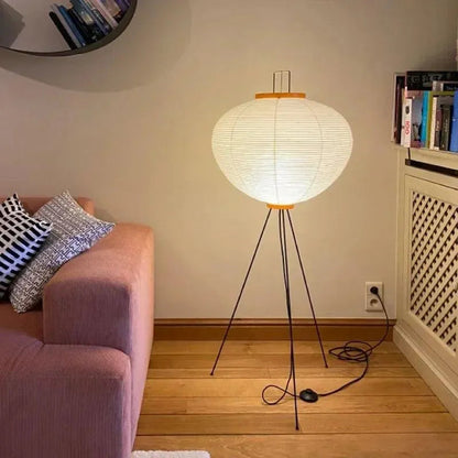 Rice Paper Tripod Design | ZenAura Japandi Floor Lamp